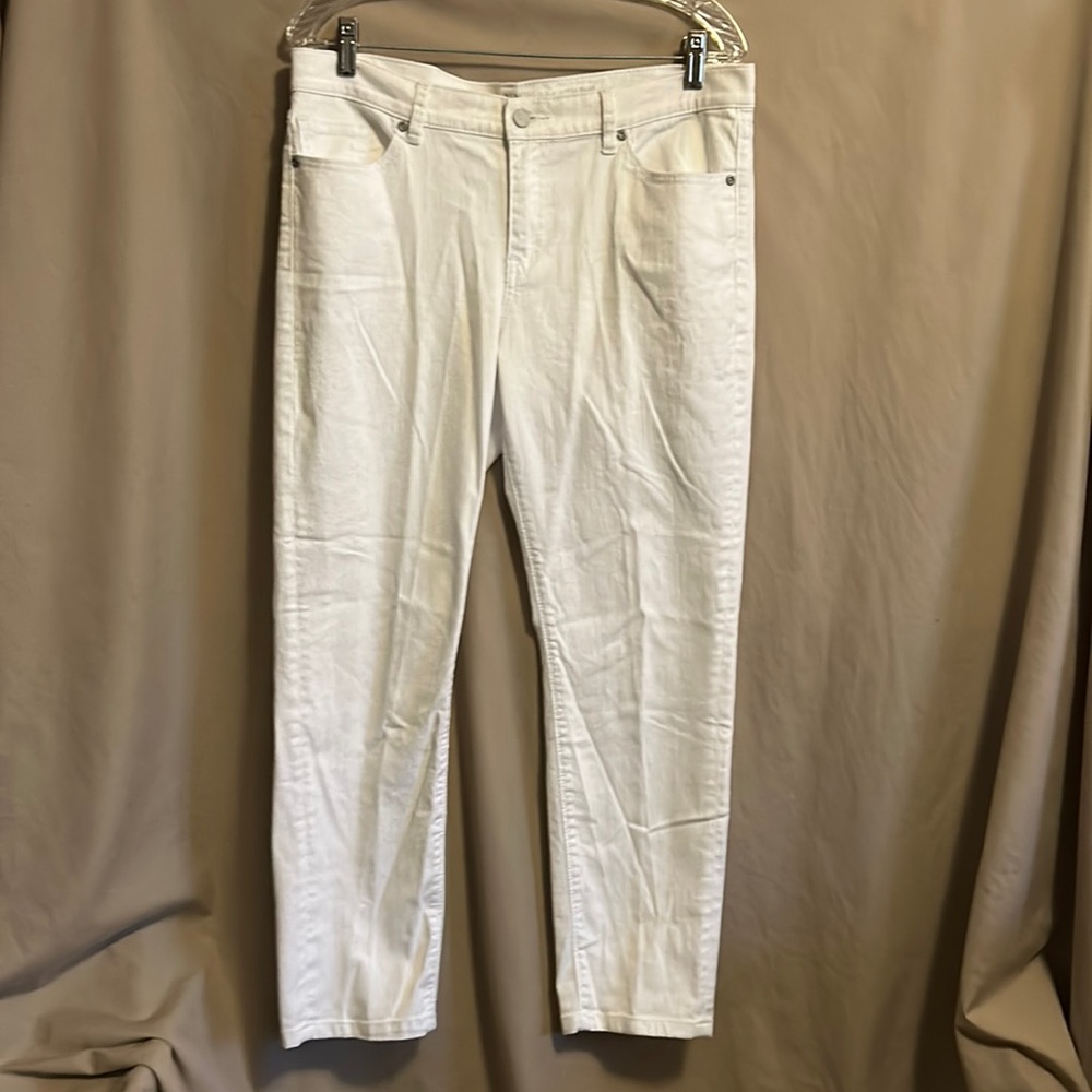 NY&C white skinny ankle jeans size 10